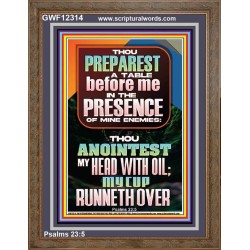 THOU PREPAREST A TABLE BEFORE ME IN THE PRESENCE OF MINE ENEMIES  Unique Scriptural ArtWork  GWF12314  "33x45"