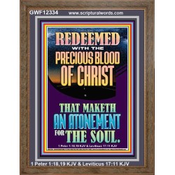 REDEEMED WITH THE PRECIOUS BLOOD OF CHRIST  Custom Wall Décor  GWF12334  "33x45"