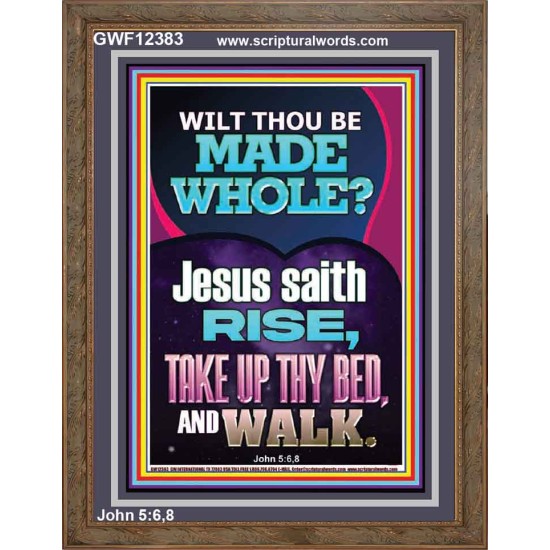 RISE TAKE UP THY BED AND WALK  Bible Verse Portrait Art  GWF12383  