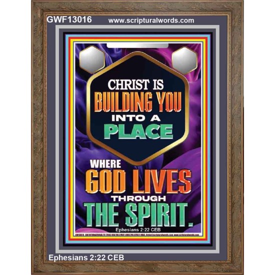 BE UNITED TOGETHER AS A LIVING PLACE OF GOD IN THE SPIRIT  Scripture Portrait Signs  GWF13016  