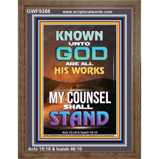KNOWN UNTO GOD ARE ALL HIS WORKS  Unique Power Bible Portrait  GWF9388  