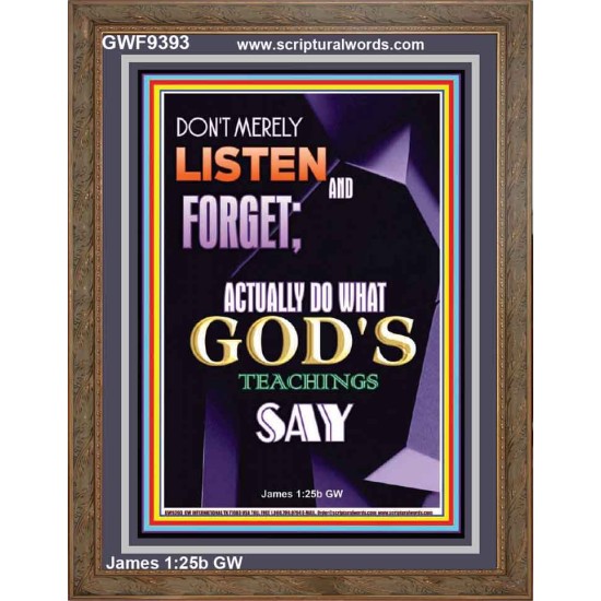 DO WHAT GOD'S TEACHINGS SAY  Children Room Portrait  GWF9393  