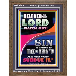 BELOVED WATCH OUT SIN IS ROARING AT YOU  Sanctuary Wall Portrait  GWF9989  "33x45"