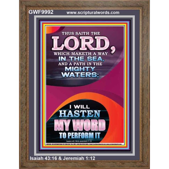 A WAY IN THE SEA AND PATH IN MIGHTY WATERS  Unique Power Bible Portrait  GWF9992  
