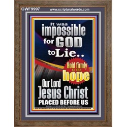 IMPOSSIBLE FOR GOD TO LIE  Children Room Portrait  GWF9997  "33x45"