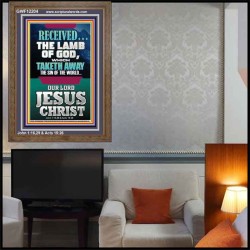 RECEIVED THE LAMB OF GOD THAT TAKETH AWAY THE SINS OF THE WORLD  Christian Artwork Portrait  GWF12204  "33x45"