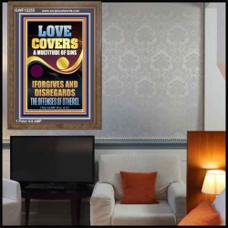 LOVE COVERS A MULTITUDE OF SINS  Christian Art Portrait  GWF12255  "33x45"