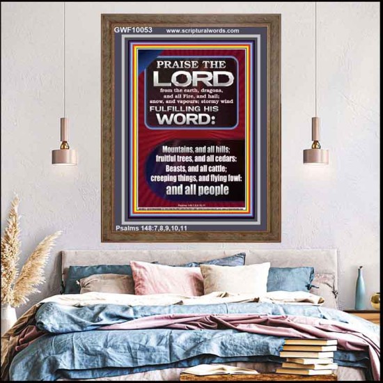 PRAISE HIM - STORMY WIND FULFILLING HIS WORD  Business Motivation Décor Picture  GWF10053  