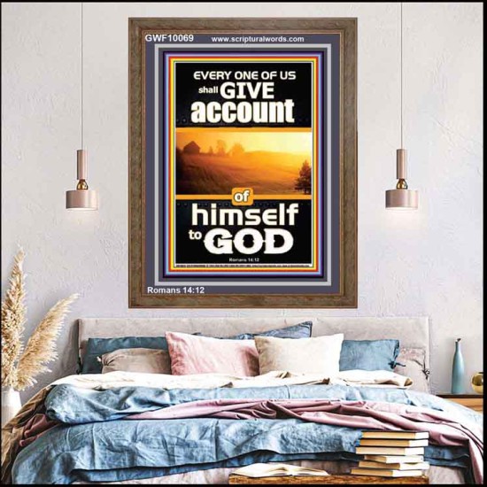 WE SHALL ALL GIVE ACCOUNT OF OUR LIFE TO GOD  Scriptural Décor Portrait  GWF10069  