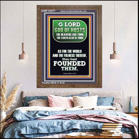 O LORD GOD OF HOST CREATOR OF HEAVEN AND THE EARTH  Unique Bible Verse Portrait  GWF10077  