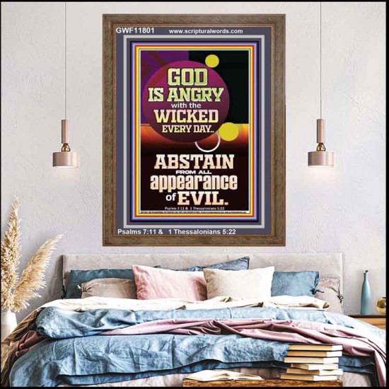 GOD IS ANGRY WITH THE WICKED EVERY DAY ABSTAIN FROM EVIL  Scriptural Décor  GWF11801  