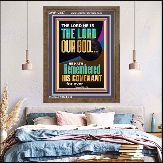 HE HATH REMEMBERED HIS COVENANT FOR EVER  Modern Christian Wall Décor  GWF12187  
