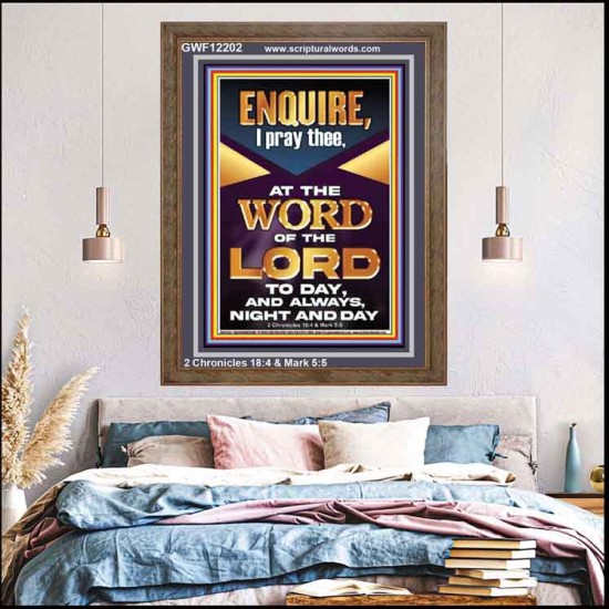MEDITATE THE WORD OF THE LORD DAY AND NIGHT  Contemporary Christian Wall Art Portrait  GWF12202  