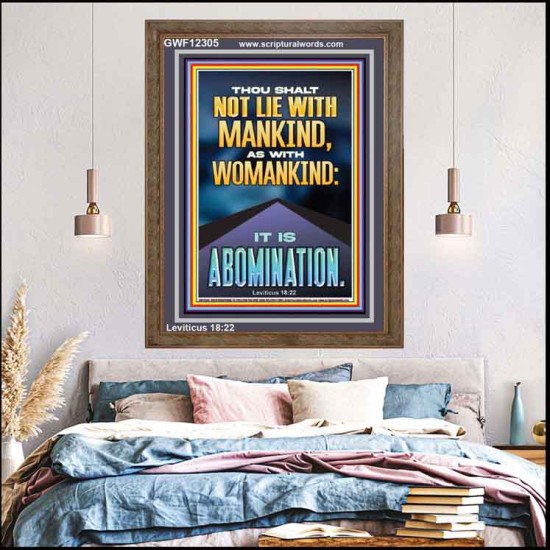 NEVER LIE WITH MANKIND AS WITH WOMANKIND IT IS ABOMINATION  Décor Art Works  GWF12305  