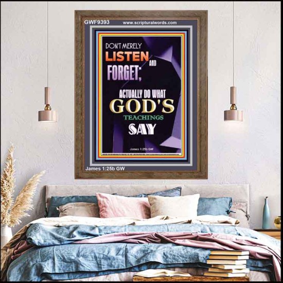 DO WHAT GOD'S TEACHINGS SAY  Children Room Portrait  GWF9393  