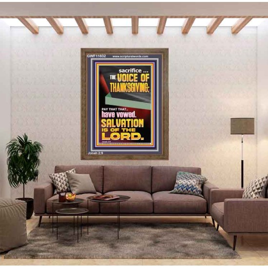 SACRIFICE THE VOICE OF THANKSGIVING  Custom Wall Scripture Art  GWF11832  