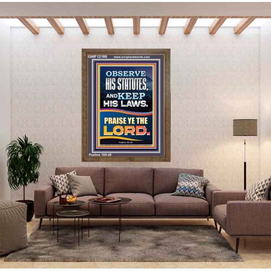 OBSERVE HIS STATUTES AND KEEP ALL HIS LAWS  Christian Wall Art Wall Art  GWF12188  