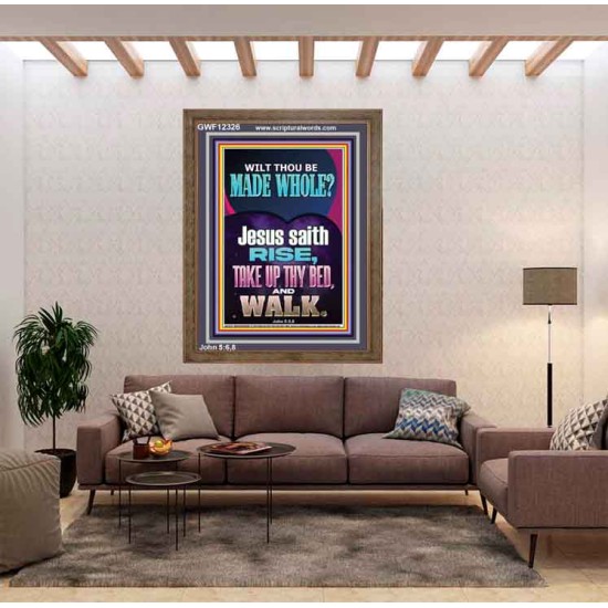 RISE TAKE UP THY BED AND WALK  Custom Wall Scripture Art  GWF12326  