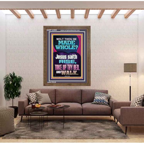 RISE TAKE UP THY BED AND WALK  Bible Verse Portrait Art  GWF12383  