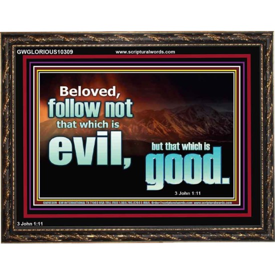 FOLLOW NOT WHICH IS EVIL  Custom Christian Artwork Wooden Frame  GWGLORIOUS10309  
