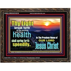 THY HEALTH WILL SPRING FORTH SPEEDILY  Custom Inspiration Scriptural Art Wooden Frame  GWGLORIOUS10319  "45X33"