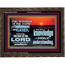 THE FEAR OF THE LORD BEGINNING OF WISDOM  Inspirational Bible Verses Wooden Frame  GWGLORIOUS10337  "45X33"
