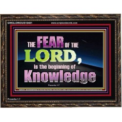 FEAR OF THE LORD THE BEGINNING OF KNOWLEDGE  Ultimate Power Wooden Frame  GWGLORIOUS10401  "45X33"