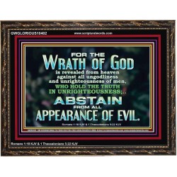 UNGODLINESS AND UNRIGHTEOUSNESS OUTLAW IN ETERNITY  Righteous Living Christian Wooden Frame  GWGLORIOUS10402  "45X33"