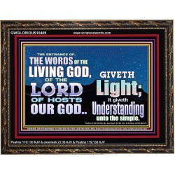 THE WORDS OF LIVING GOD GIVETH LIGHT  Unique Power Bible Wooden Frame  GWGLORIOUS10409  "45X33"