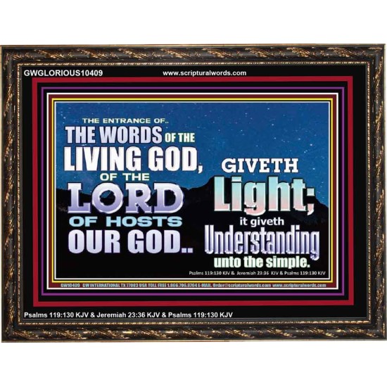 THE WORDS OF LIVING GOD GIVETH LIGHT  Unique Power Bible Wooden Frame  GWGLORIOUS10409  