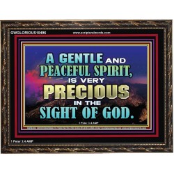GENTLE AND PEACEFUL SPIRIT VERY PRECIOUS IN GOD SIGHT  Bible Verses to Encourage  Wooden Frame  GWGLORIOUS10496  "45X33"
