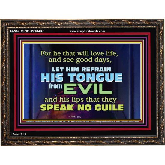 KEEP YOUR TONGUES FROM ALL EVIL  Bible Scriptures on Love Wooden Frame  GWGLORIOUS10497  