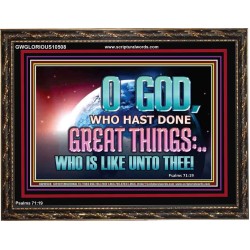 O GOD WHO HAS DONE GREAT THINGS  Scripture Art Wooden Frame  GWGLORIOUS10508  "45X33"