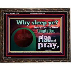 WHY SLEEP YE RISE AND PRAY  Unique Scriptural Wooden Frame  GWGLORIOUS10530  "45X33"