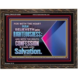 TRUSTING WITH THE HEART LEADS TO RIGHTEOUSNESS  Christian Quotes Wooden Frame  GWGLORIOUS10556  "45X33"