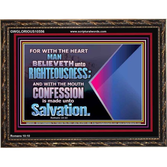 TRUSTING WITH THE HEART LEADS TO RIGHTEOUSNESS  Christian Quotes Wooden Frame  GWGLORIOUS10556  