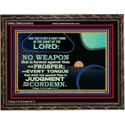 NO WEAPON THAT IS FORMED AGAINST THEE SHALL PROSPER  Custom Inspiration Scriptural Art Wooden Frame  GWGLORIOUS10616  "45X33"