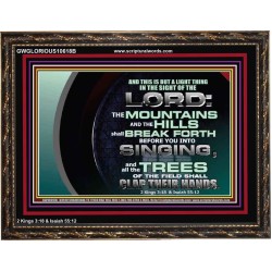 GO OUT WITH CELEBRATION AND BACK IN PEACE  Unique Bible Verse Wooden Frame  GWGLORIOUS10618B  "45X33"