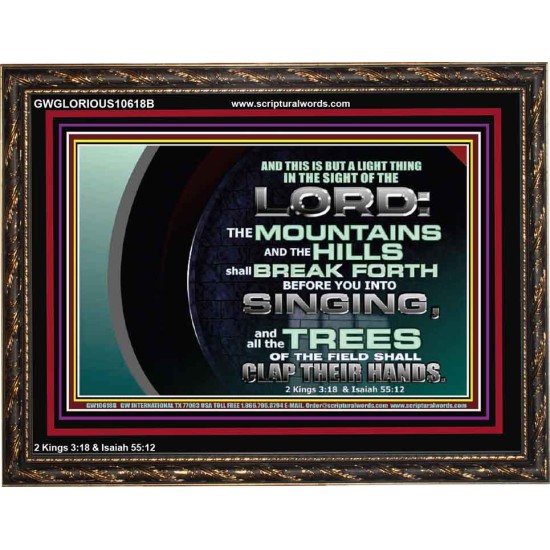 GO OUT WITH CELEBRATION AND BACK IN PEACE  Unique Bible Verse Wooden Frame  GWGLORIOUS10618B  