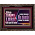 THROUGH THANKSGIVING MAKE KNOWN HIS DEEDS AMONG THE PEOPLE  Unique Power Bible Wooden Frame  GWGLORIOUS10655  "45X33"