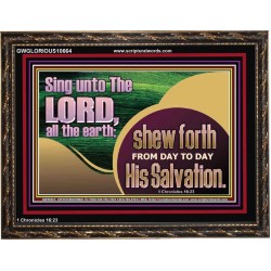 TESTIFY OF HIS SALVATION DAILY  Unique Power Bible Wooden Frame  GWGLORIOUS10664  "45X33"