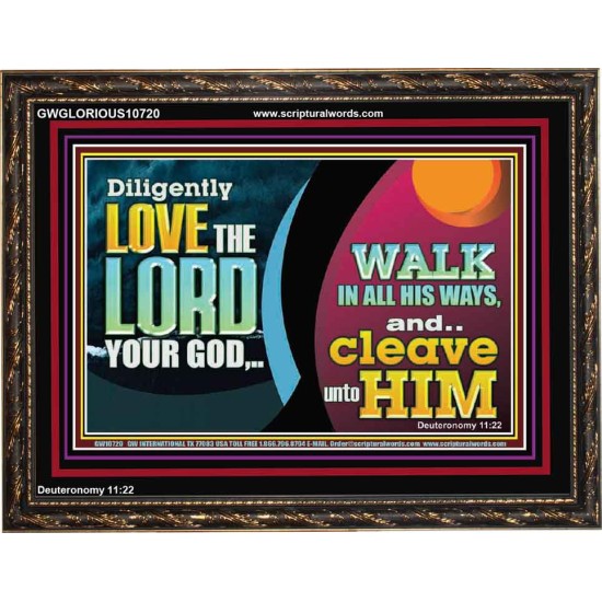 DILIGENTLY LOVE THE LORD WALK IN ALL HIS WAYS  Unique Scriptural Wooden Frame  GWGLORIOUS10720  