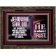 JEHOVAH SHALOM OUR GOODNESS FORTRESS HIGH TOWER DELIVERER AND SHIELD  Encouraging Bible Verse Wooden Frame  GWGLORIOUS10749  