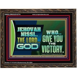 JEHOVAHNISSI THE LORD GOD WHO GIVE YOU THE VICTORY  Bible Verses Wall Art  GWGLORIOUS10774  "45X33"