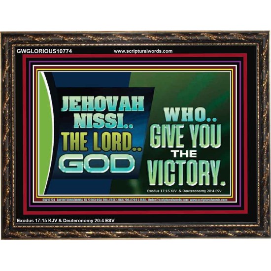 JEHOVAHNISSI THE LORD GOD WHO GIVE YOU THE VICTORY  Bible Verses Wall Art  GWGLORIOUS10774  