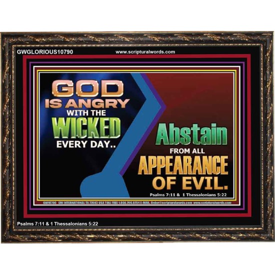 GOD IS ANGRY WITH THE WICKED EVERY DAY  Biblical Paintings Wooden Frame  GWGLORIOUS10790  