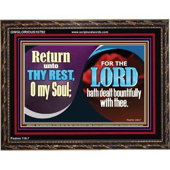 THE LORD HATH DEALT BOUNTIFULLY WITH THEE  Contemporary Christian Art Wooden Frame  GWGLORIOUS10792  