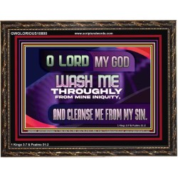 WASH ME THROUGHLY FROM MINE INIQUITY  Scriptural Wooden Frame Wooden Frame  GWGLORIOUS10800  