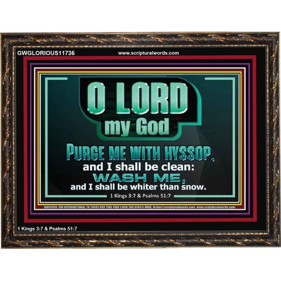 PURGE ME WITH HYSSOP AND I SHALL BE CLEAN  Biblical Art Wooden Frame  GWGLORIOUS11736  