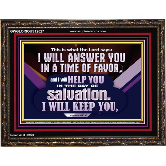 THIS IS WHAT THE LORD SAYS I WILL ANSWER YOU IN A TIME OF FAVOR  Unique Scriptural Picture  GWGLORIOUS12027  